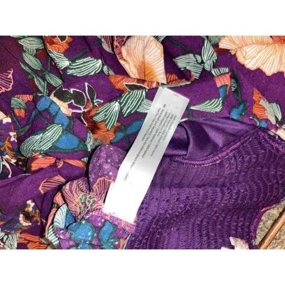 BAND OF THE FREE Livie Floral Print Maxi Dress Ruffle Wrap Smocked Back | Small - Picture 8 of 13